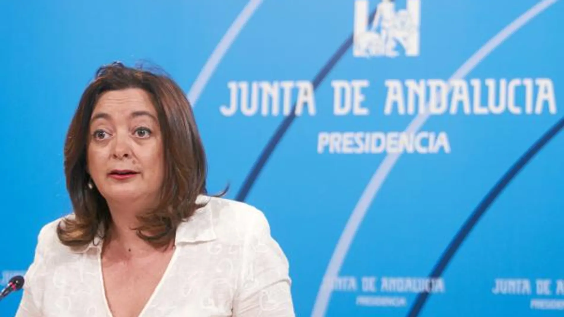 La consejera de Presidencia, Mar Moreno, atiende a los medios de comunicación tras la celebración de un Consejo de Gobierno