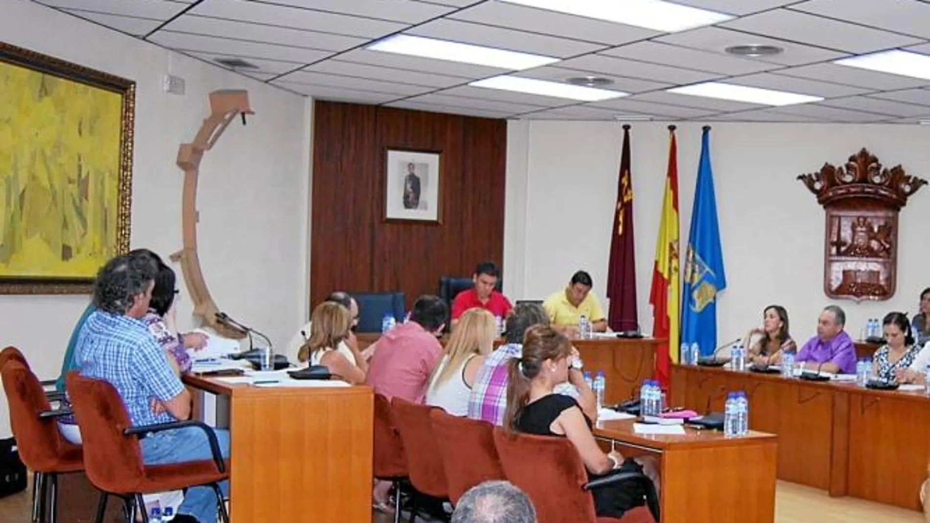 Imagen de una sesión plenaria celebrada en el Ayuntamiento de Alhama de Murcia en los últimos meses