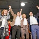 Elena Martín, Jorge Alarte, Carme Chacón y Alejandro Soler, ayer en Elche