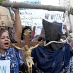 Protestas en Paquistán en 2010 para exigir la liberación de la mujer cristiana Asia Bibi