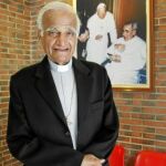 Monseñor Saldanha, presidente de los obispos de Pakistán, ayer en la sede española de Ayuda a la Iglesia Necesitada, en Madrid