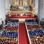 Benedicto XVI en el encuentro que mantuvo con los profesores en la basílica de El Escorial