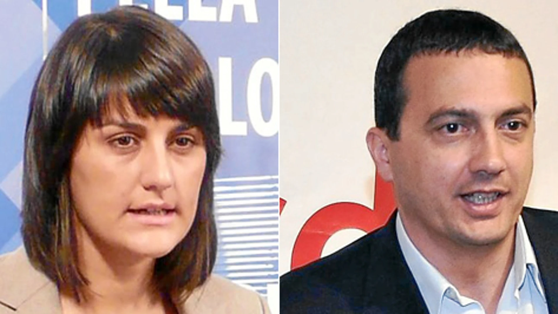 María González Veracruz, diputada del PSOE por Murcia y José Antonio Pujante, coordinador regional de Izquierda Unida-Verdes