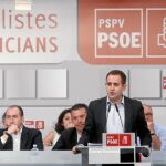 El secretario general del PSPV, Jorge Alarte, durante la celebración del Congreso Nacional