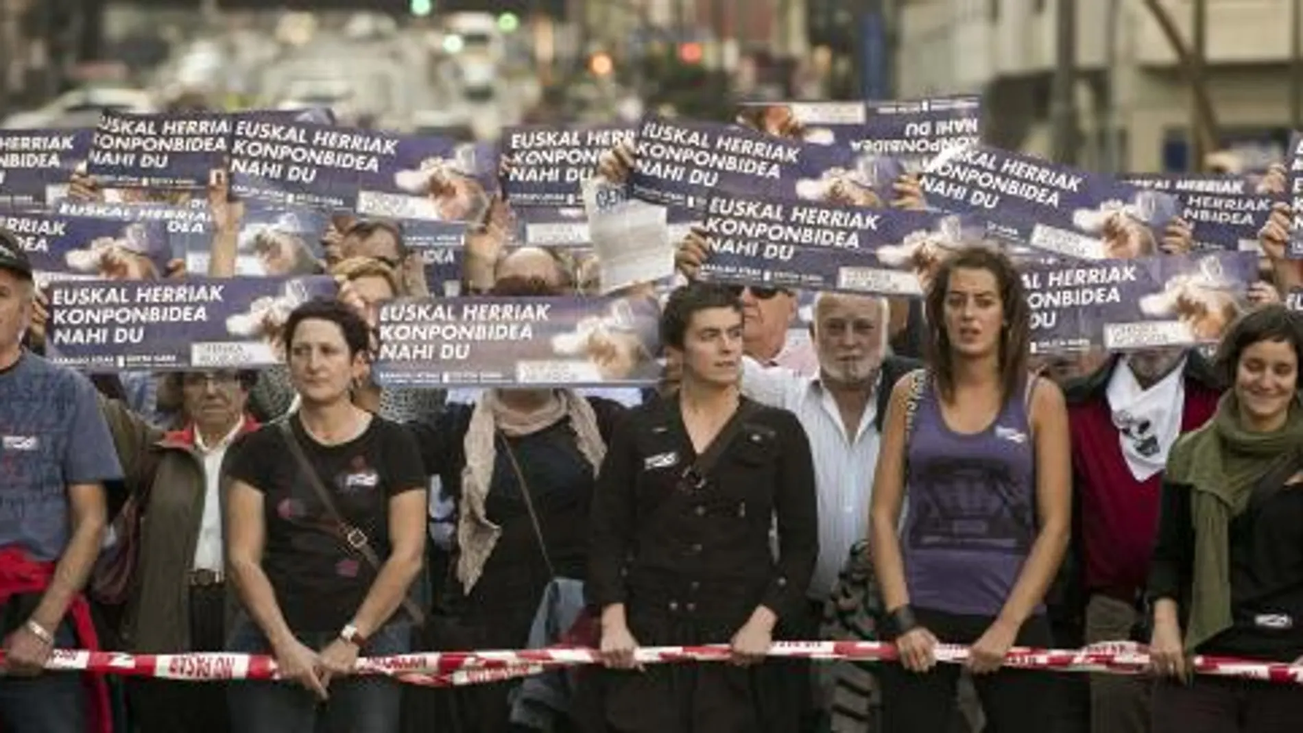 Imagen de archivo de la manifestación por los presos que anualmente se celebra en Bilbao
