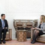 Trinidad Jiménez se reunió hoy con Bashar al-Assad en Damasco