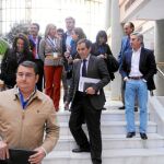 Antonio Sanz, delante de varios alcaldes del PP. No acudió nadie de la Ejecutiva del PSOE-A