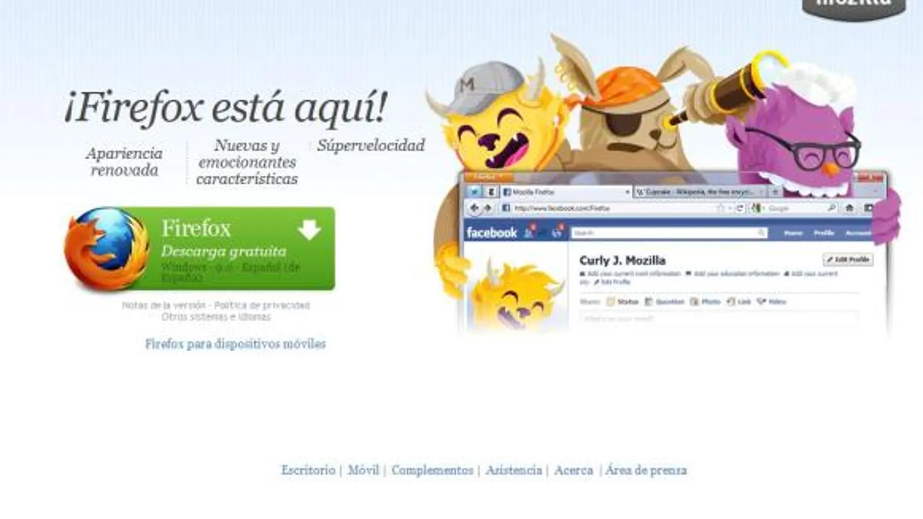 Firefox 9, la nueva versión del navegador de Mozilla