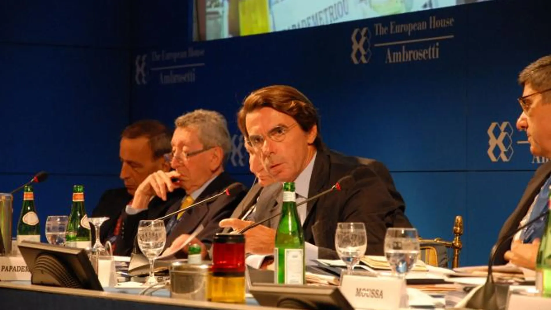 Aznar, durante su conferencia en Italia