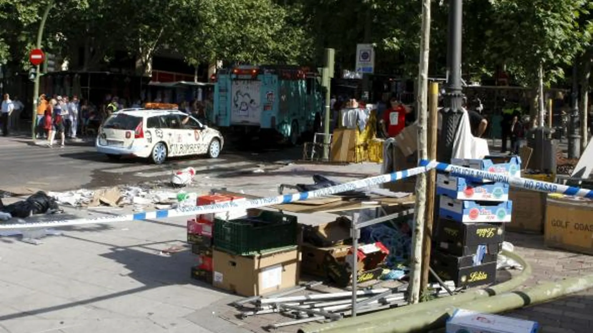Trece heridos tras ser atropellados por un coche en el Rastro de Madrid