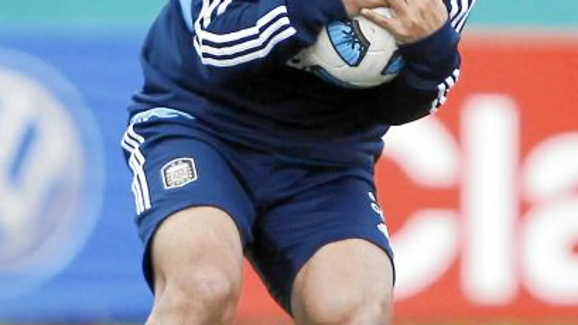 Agüero, durante un entrenamiento con la selección argentina