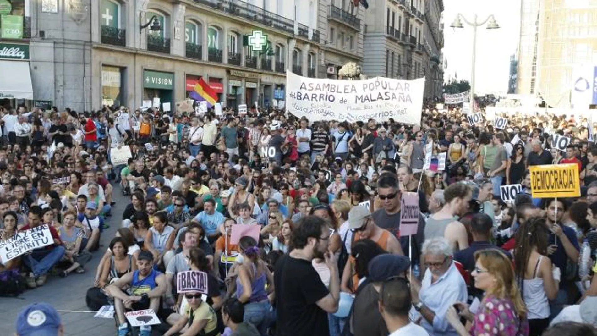 Los «indignados» denuncian en Madrid el «golpe de Estado»de los mercados (imagen de Archivo)
