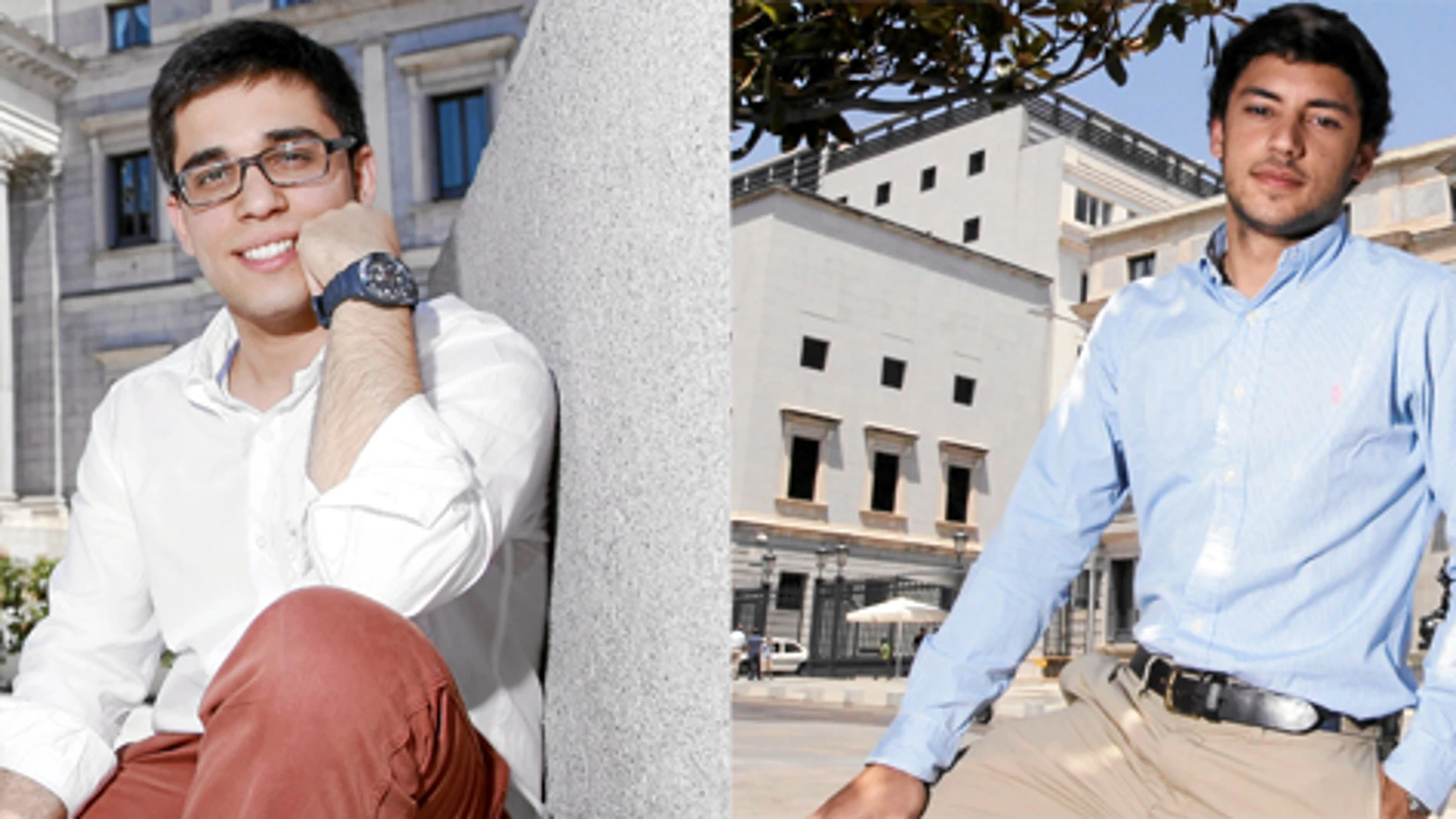 Sergio Achutegui (I) y Cesc Paris (D), ambos de 22 años, son concejales por el PP en Santesteban y Alsasua, respectivamente