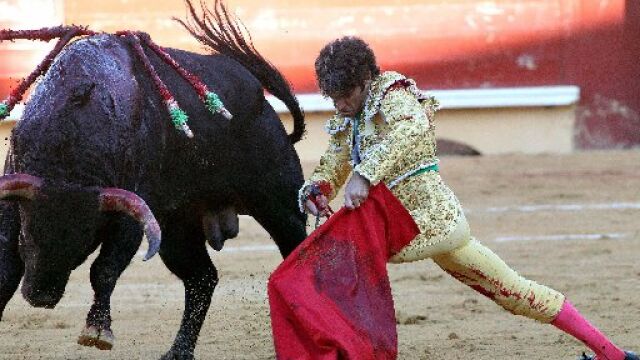 José Tomás da un trincherazo en la plaza de Bayona