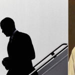A contraluz. Barack Obama baja del Air Force One. Los rumores de la cinta de Bigelow apuntan hacia él