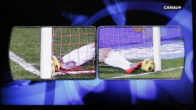 Imágenes del gol anulado durante el partido