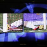 Imágenes del gol anulado durante el partido