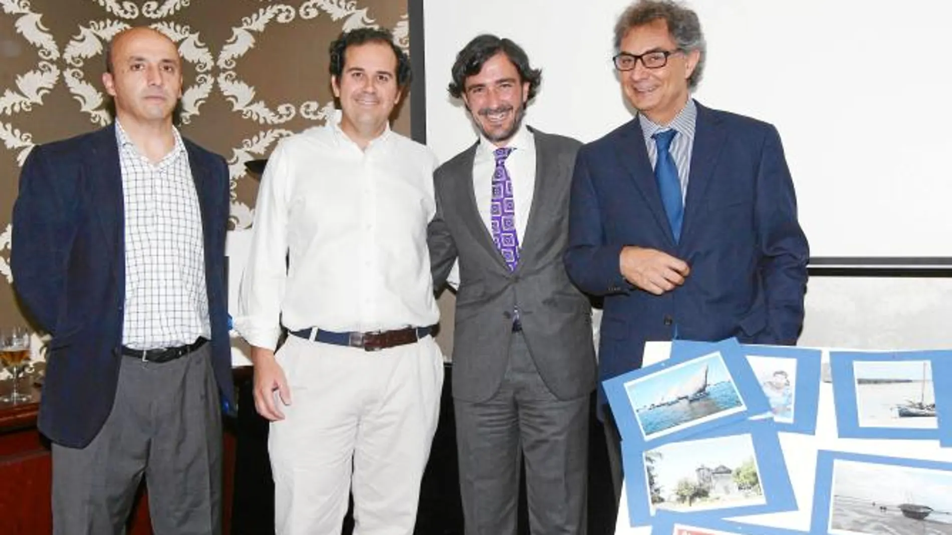 De izda. a dcha., Jordi Nieto, Sergio Olivares, Miguel Cortés –los tres patronos de la Fundación– y el presidente, Luis Álvarez