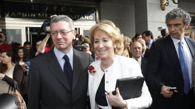 Aguirre y Gallardón el pasado 6 de abril en el Foro Madrid