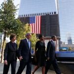Barack y Michelle Obama llegan junto a George W.y Laura Bush a la «zona cero»