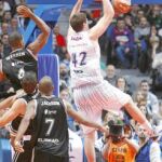 El pívot Stanko Barac machaca la canasta del Bilbao Basket