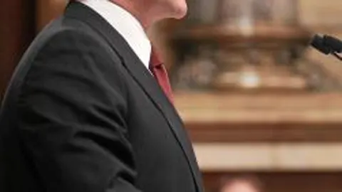 Joan Laporta en la tribuna del Parlament