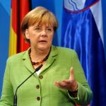 La canciller alemana, Angela Merkel, ayer, en Berlín