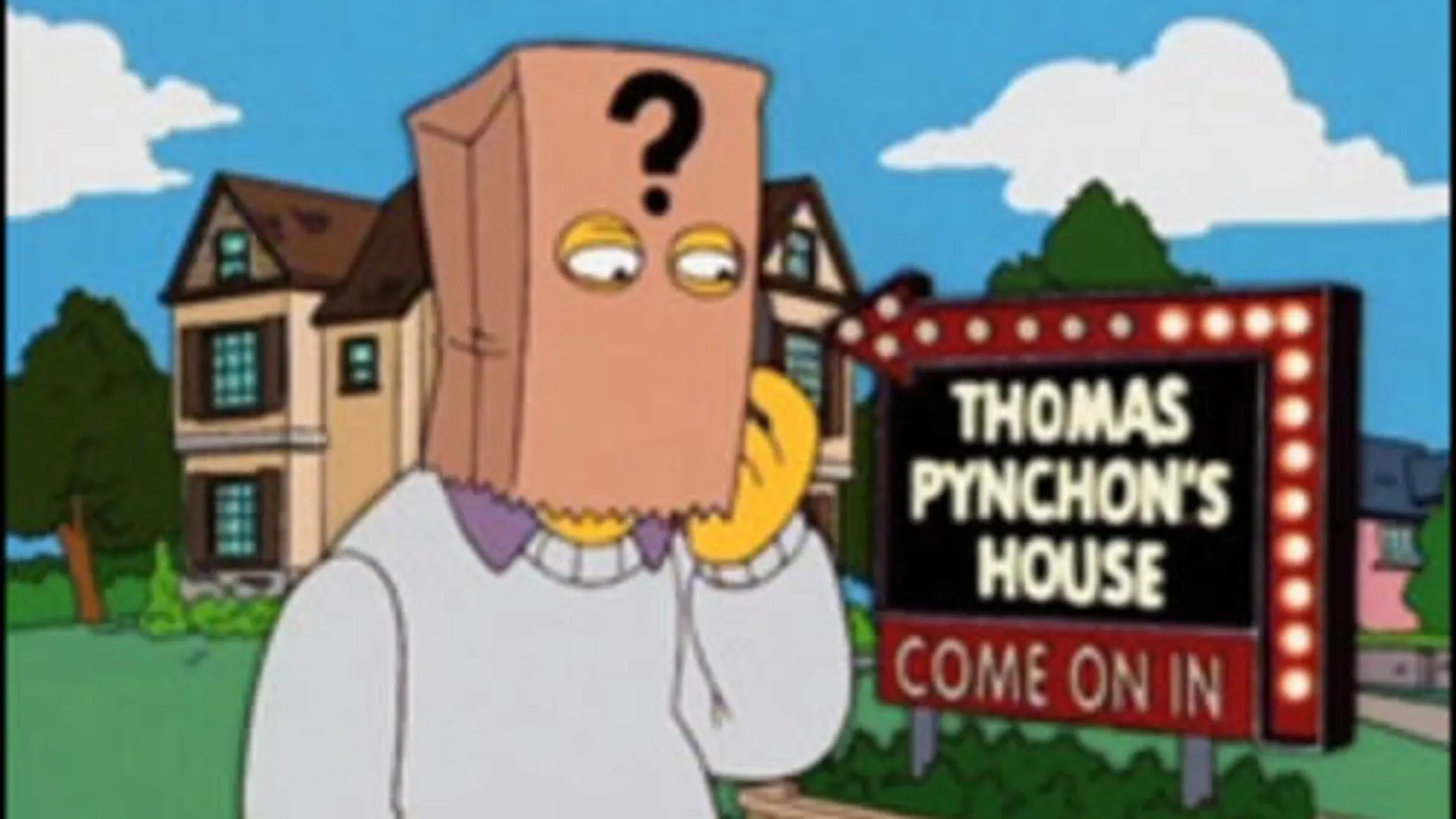 De Thomas Pynchon sólo se conserva alguna imagen de sus años de juventud en la Marina. En la imagen, en un capítulo de Los Simpsons