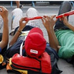 inolvidables mochilas Un grupo de jóvenes descansa en una de las jornadas de la JMJ