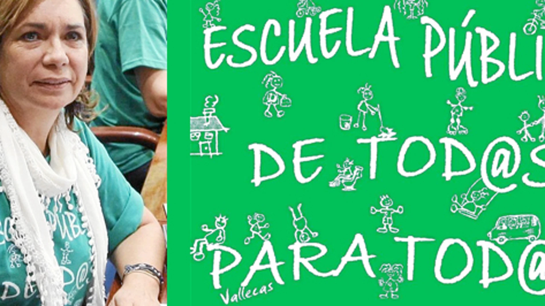 La diputada regional de IU Eulalia Vaquero ha sido una de las políticas que más ha patrocinado la camiseta de la «marea verde» en la Asamblea y en gran parte de los actos de Aguirre