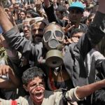 La oposición yemení, ayer, en una marcha en Saná