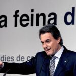 El president Mas durante su conferencia ante más de 300 invitados