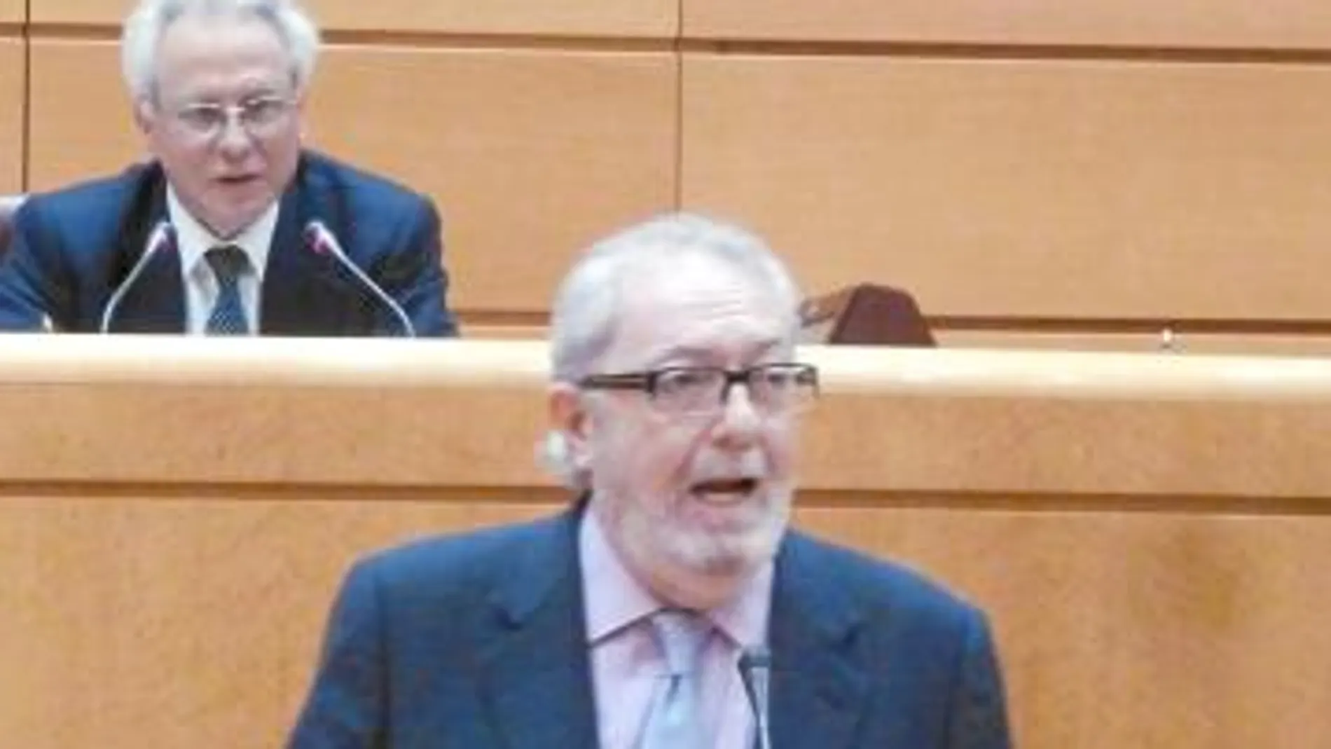 El senador valenciano, Pedro Agramunt, durante su intervención