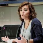 Sáenz de Santamaría, ayer, en el Congreso de los Diputados