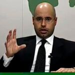 Una fotografía del canal de televisión Al Arabiya que muestra a Seif el Islam, otro de los hijos de Muamar el Gadafi