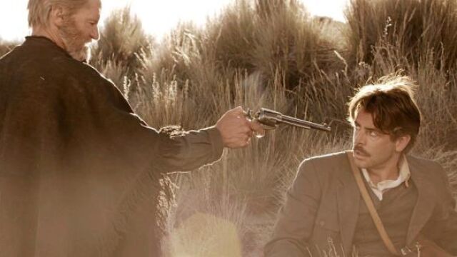 No sólo Hollywood. El carismático actor y escritor Sam Shepard y Eduardo Noriega, en una escena de este atípico «western»