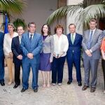 El conseller José Manuel Vela, junto a todo su equipo, tras la toma de posesión de los altos cargos