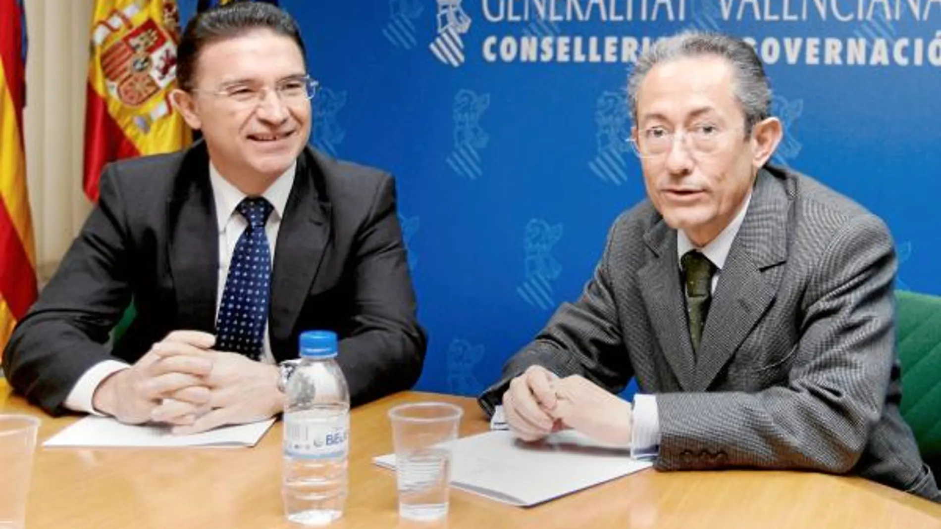 Serafín Castellano y Ángel Luna, ayer en la conselleria