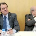 Xavier Trias, Artur Mas, Jordi Pujol y Felip Puig ayer en la reunión del comité ejecutivo de CDC