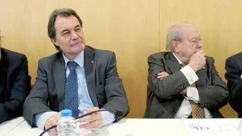 Xavier Trias, Artur Mas, Jordi Pujol y Felip Puig ayer en la reunión del comité ejecutivo de CDC