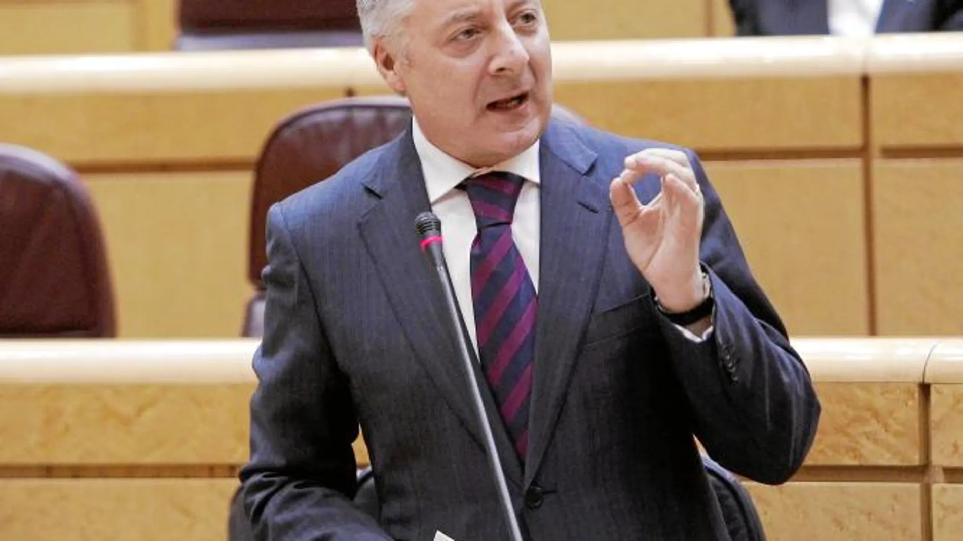 En la imagen, el ministro de Fomento, José Blanco, durante una de sus últimas intervenciones en el Senado