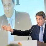 El presidente de CiU, Artur Mas, en su intervención ayer en el Parlamento catalán