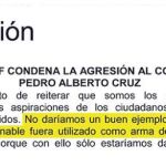 Extracto del comunicado del PSOE