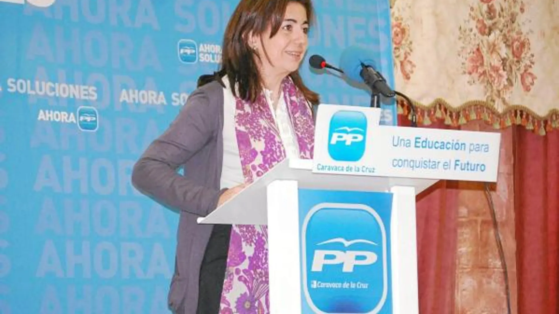 La secretaria nacional de Educación del Partido Popular, Sandra Moneo, ayer en el acto celebrado en Caravaca
