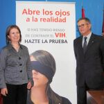 Palacios y García, ayer en la presentación de la campaña de prevención