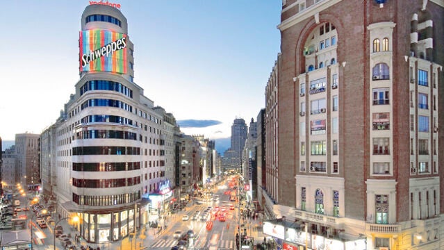 En el icono de la Gran Vía