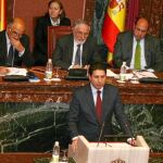 El consejero de Obras Públicas y Ordenación del Territorio, Antonio Sevilla, en su comparecencia en la Asamblea
