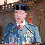 El coronel jefe de la Guardia Civil de Murcia, Benjamín Martín, señaló en su discurso el apoyo indiscutible de cada una de las familias de los agentes de este cuerpo