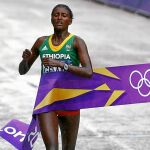 La etíope ganó el maratón