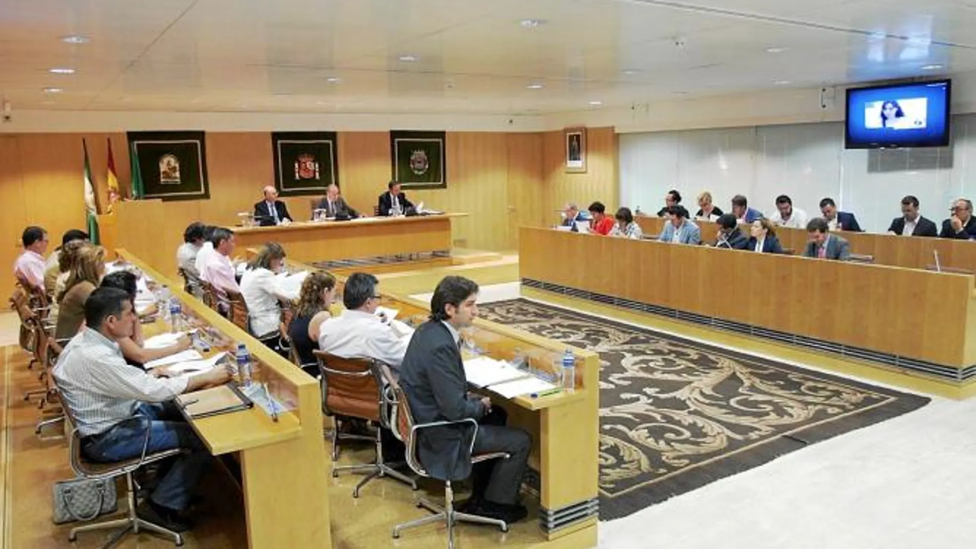 Imagen del Pleno de la Diputación en el que se tumbó la proposición de los populares